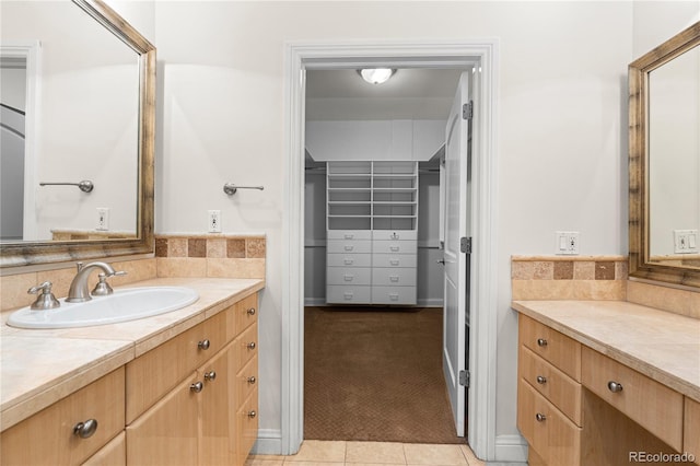 bathroom featuring vanity and tile patterned floors