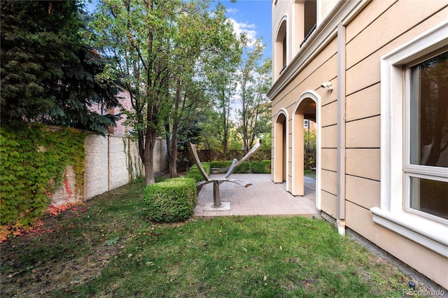 view of yard featuring a patio area