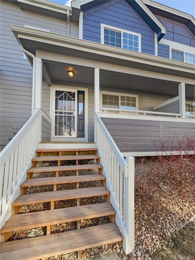 property entrance with a porch