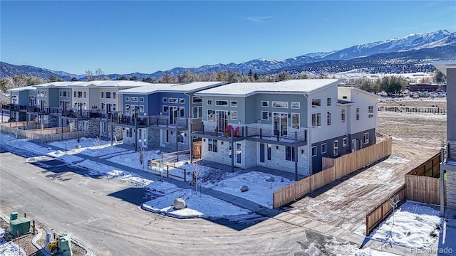 exterior space featuring a mountain view