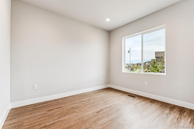 empty room featuring light wood-type flooring