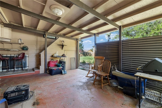 view of patio with grilling area