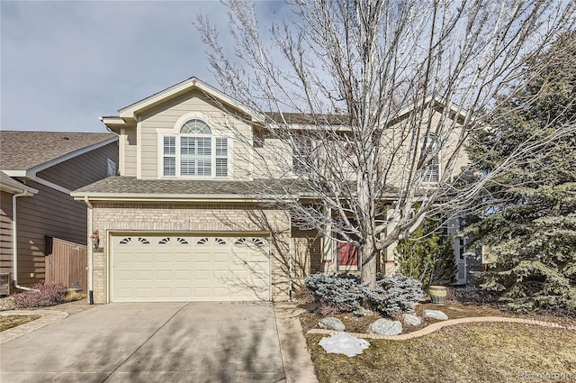 front of property with a garage