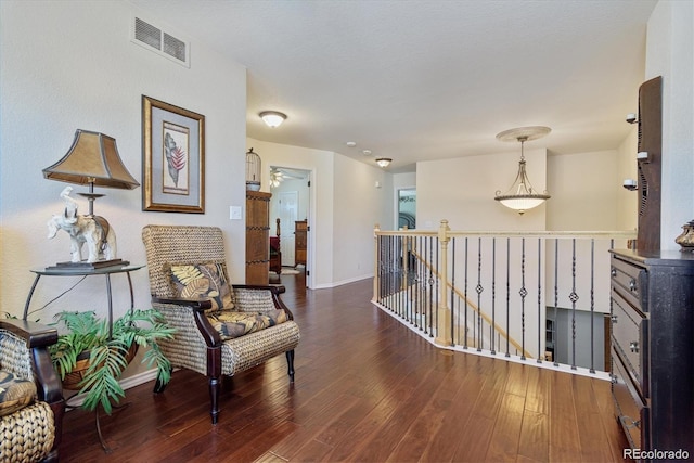 hall featuring dark hardwood / wood-style floors