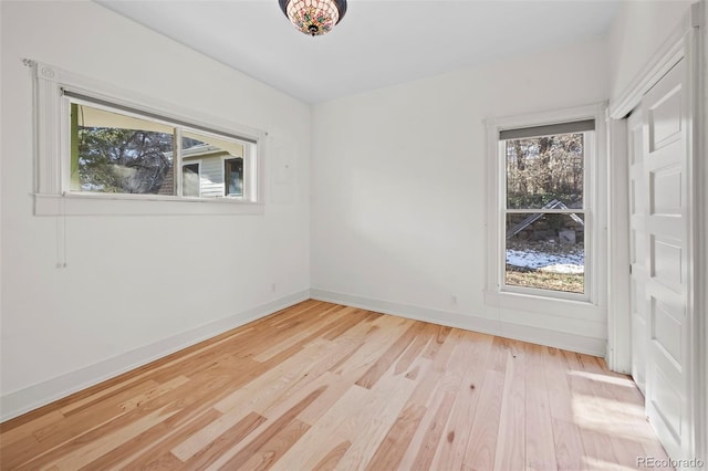 empty room featuring light hardwood / wood-style floors