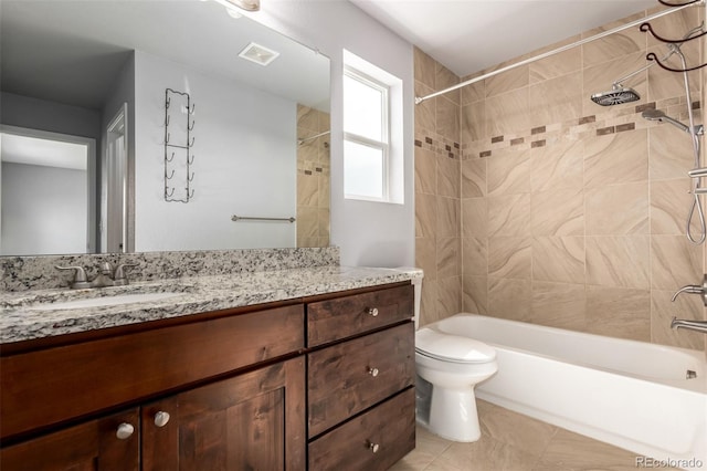 329 S 3rd Ave, Deer Trail, CO 80105 - full bath featuring vanity, tub / shower combination, and tile patterned flooring