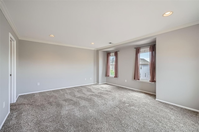 2538 Central Park Blvd, Denver, CO 80238 - carpeted empty room with crown molding and recessed lighting