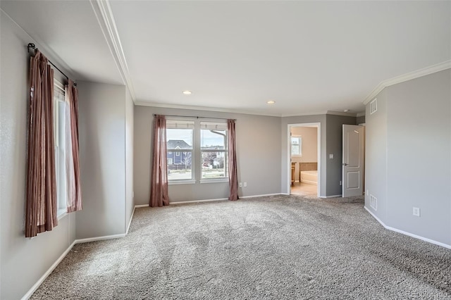 2538 Central Park Blvd, Denver, CO 80238 - carpeted empty room with crown molding and recessed lighting