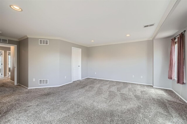2538 Central Park Blvd, Denver, CO 80238 - empty room with carpet flooring, crown molding, and recessed lighting