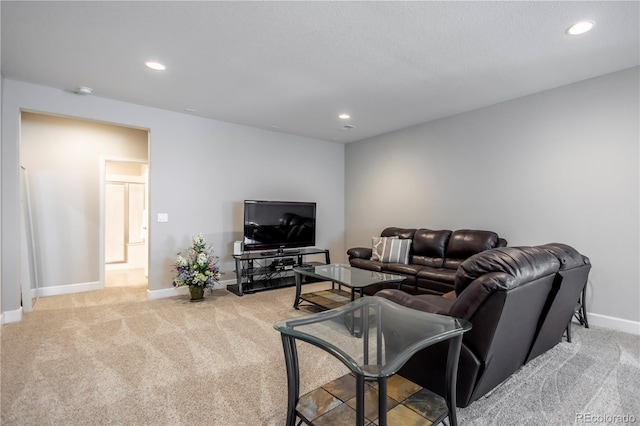 26722 E Peakview Pl, Aurora, CO 80016 - living area featuring light colored carpet and recessed lighting