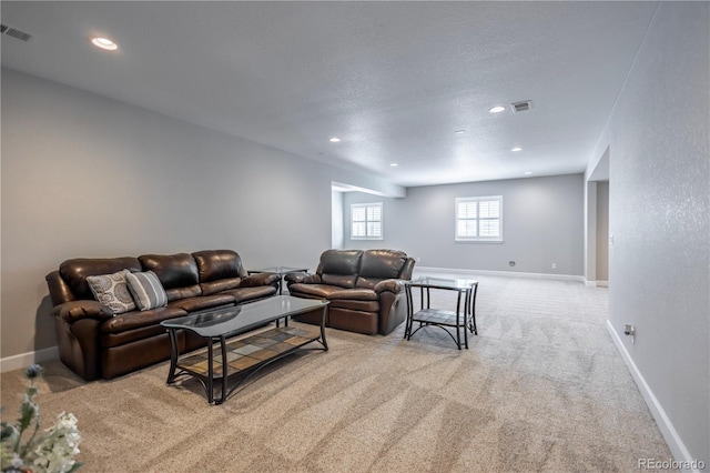 26722 E Peakview Pl, Aurora, CO 80016 - carpeted living area with baseboards and recessed lighting