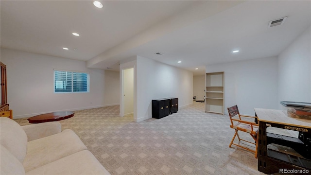 6187 Reed Way, Arvada, CO 80003 - living room with recessed lighting and light carpet