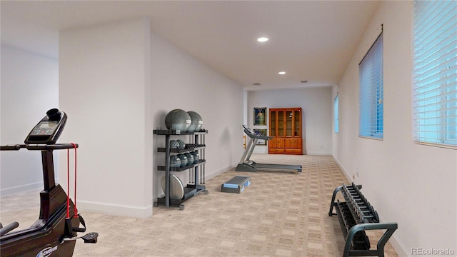 6187 Reed Way, Arvada, CO 80003 - workout room with carpet flooring and recessed lighting