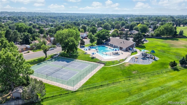 8277 Teller Ct, Arvada, CO 80003 - drone / aerial view of a pool area