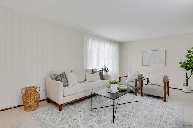 8277 Teller Ct, Arvada, CO 80003 - carpeted living area featuring wallpapered walls
