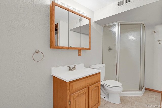 8277 Teller Ct, Arvada, CO 80003 - bathroom featuring a shower stall, vanity, and tile patterned flooring