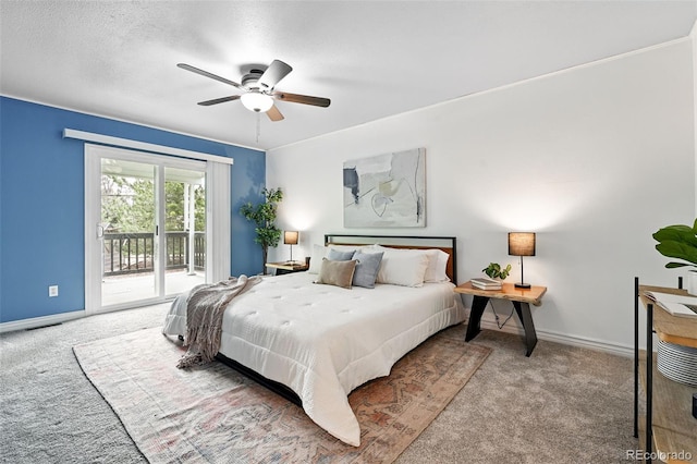 9315 Field Ln, Westminster, CO 80021 - carpeted bedroom featuring access to outside, baseboards, and a ceiling fan