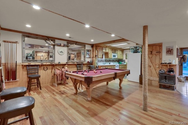 60 N County Highway 67, Sedalia, CO 80135 - game room with billiards table, light wood-style floors, and recessed lighting