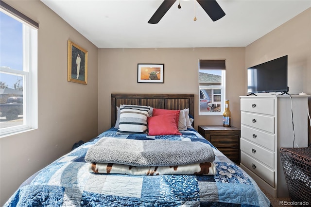 bedroom with a ceiling fan