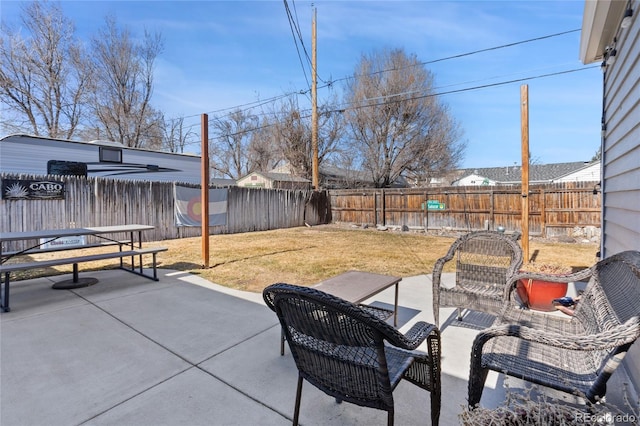 view of patio / terrace featuring a fenced backyard