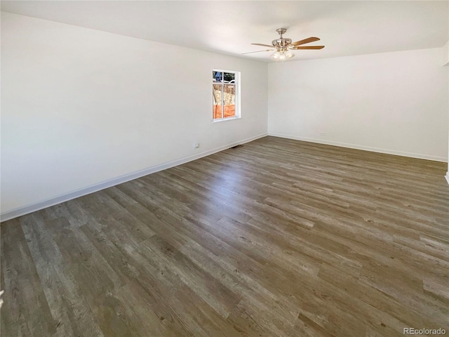 1298 S Seneca Way, Denver, CO 80223 - empty room with wood finished floors and a ceiling fan