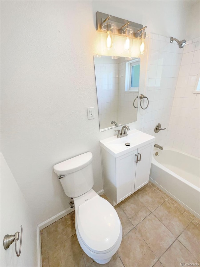 1298 S Seneca Way, Denver, CO 80223 - bathroom featuring vanity, tile patterned flooring, and tub / shower combination