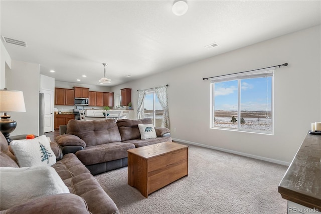 view of carpeted living room