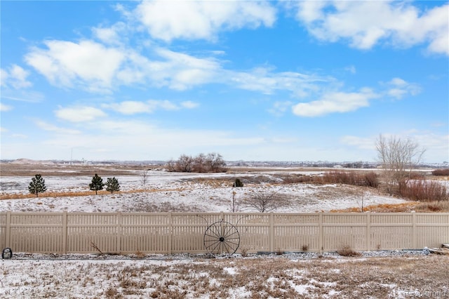 view of yard covered in snow