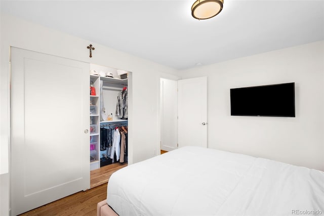3925 Newland St, Wheat Ridge, CO 80033 - bedroom with wood finished floors, a walk in closet, and a closet