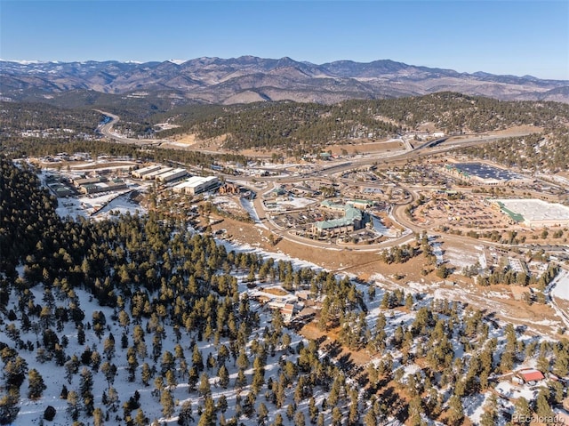 aerial view featuring a mountain view