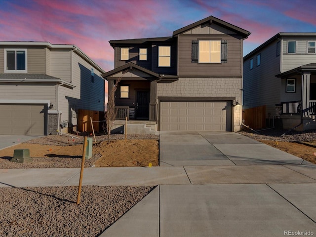 view of front of house featuring a garage