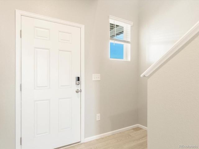 entryway featuring light hardwood / wood-style flooring