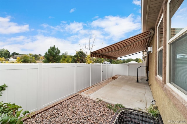 view of patio / terrace featuring a fenced backyard