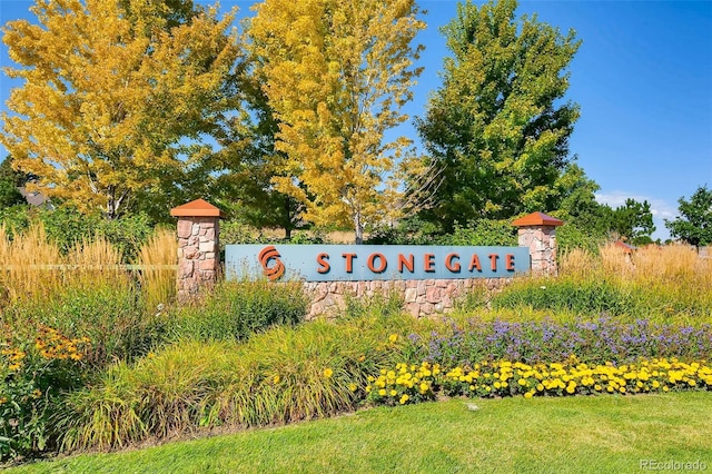 view of community sign