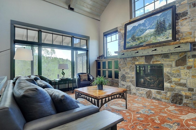 117 River Run Ct, Buena Vista, CO 81211 - living room featuring high vaulted ceiling