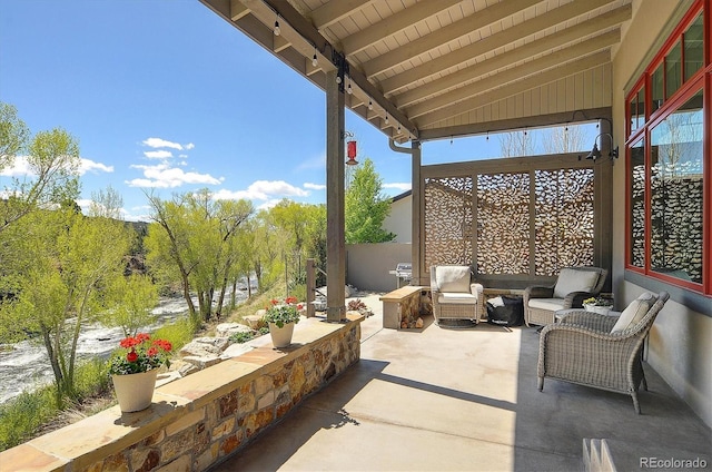 117 River Run Ct, Buena Vista, CO 81211 - view of patio / terrace with an outdoor living space