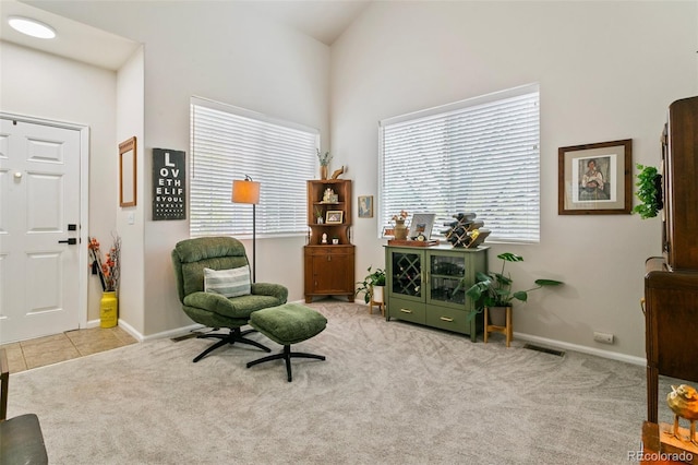 3618 Boot Spur Ct, Colorado Springs, CO 80922 - living area featuring carpet floors and baseboards