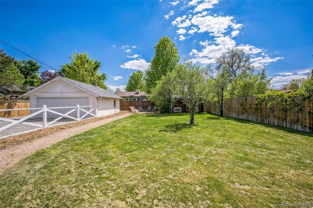 7340 W 32nd Ave, Wheat Ridge, CO 80033 - fenced backyard with a garage and an outbuilding
