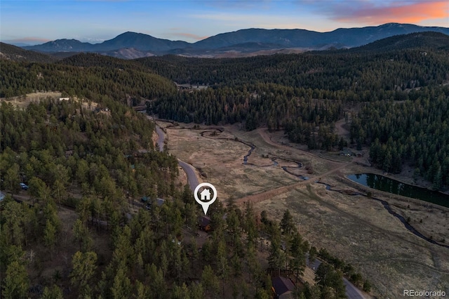 31214 Evans View Ln, Pine, CO 80470 - view of mountain backdrop with a forest