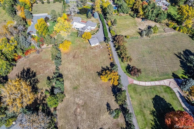 aerial view with a rural view