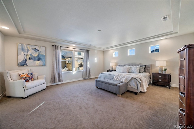 315 Painted Horse Way, Erie, CO 80516 - bedroom featuring carpet, a raised ceiling, baseboards, and recessed lighting