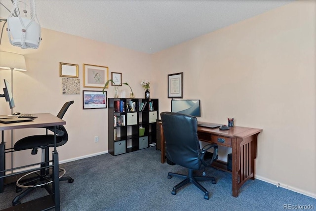 office with carpet and baseboards