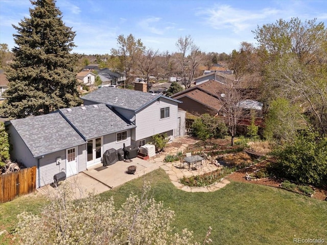 aerial view of residential area