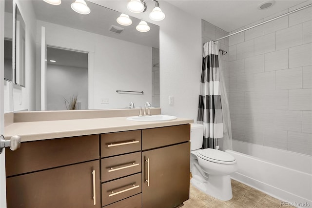 8458 Parkland St, Broomfield, CO 80021 - full bath featuring vanity, shower / bath combination with curtain, and tile patterned floors