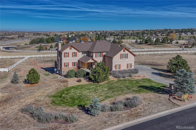 drone / aerial view with a rural view