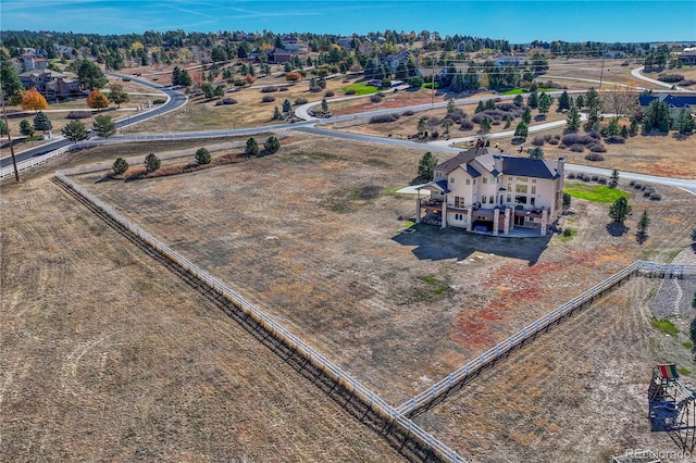 aerial view featuring a rural view