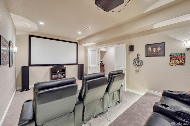 view of carpeted cinema room