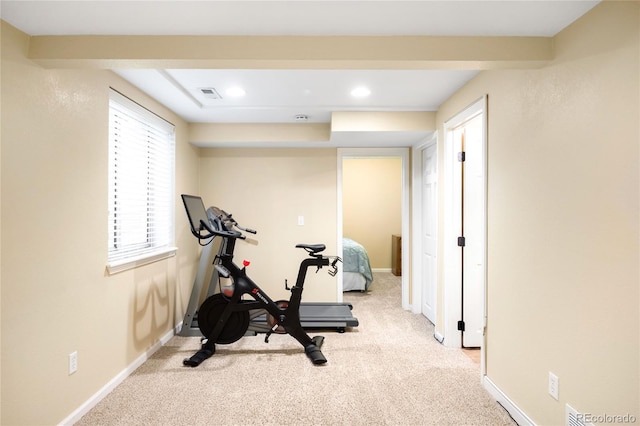 20389 E Powers Pl, Centennial, CO 80015 - exercise room with carpet floors and recessed lighting