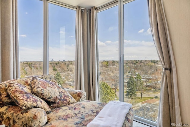 bedroom with multiple windows