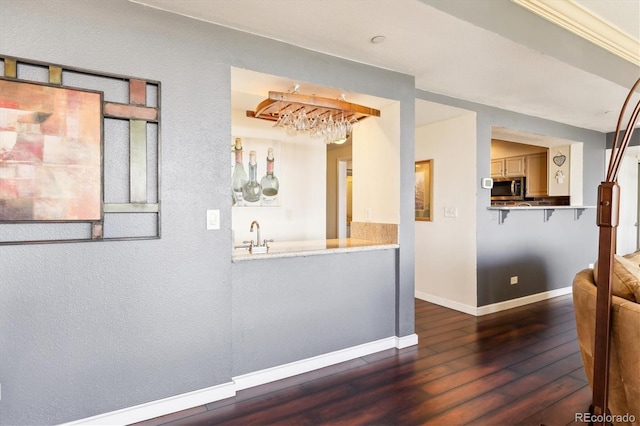 interior space featuring wet bar
